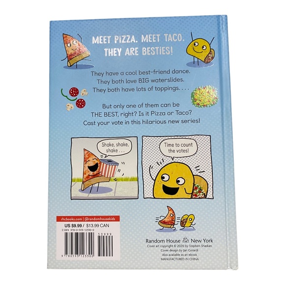 Pizza and Taco: Who’s the best? Book by Stephen Shaskan Hardcover-new - Picture 2 of 4
